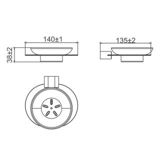 Мыльница Gappo G30902-3 золотой сатин